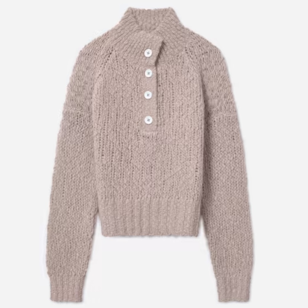 Everlane Button-Front Cowl Pullover